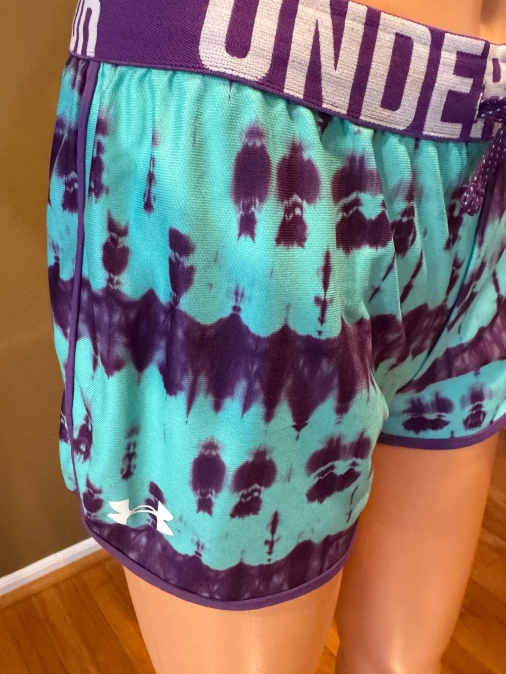 Under Armour Youth Teal & Purple Tie-Dye Lounge Shorts